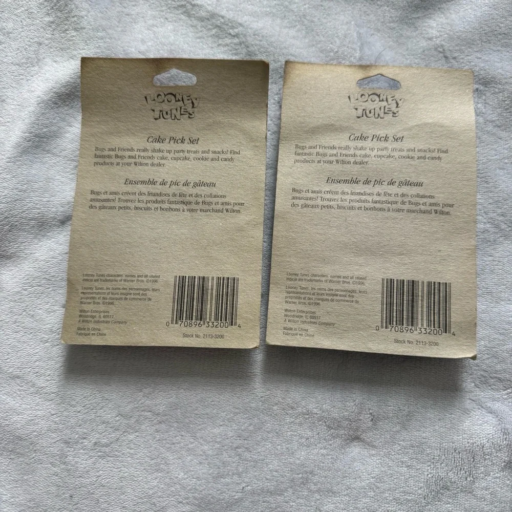 Wilton Looney Tunes Cake Picks Bugs Taz Marvin Daffy 1996 2 Packs Sealed‎